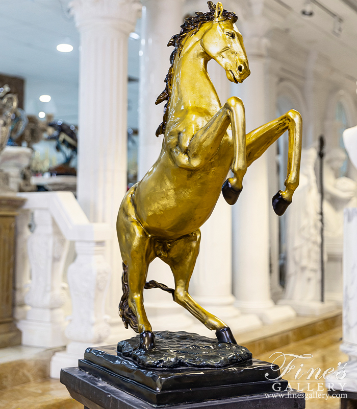 Search Result For Bronze Statues  - 24kt Gold Gilt Bronze Horse - BS-1448